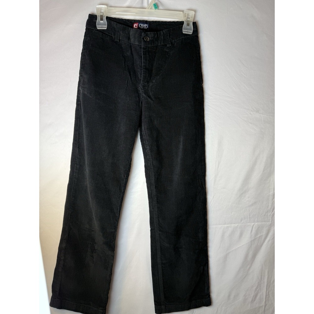 Chaps Boys Black Pants corduroy Size 14 Reg  5 Pocket Holiday School Wear Chinos